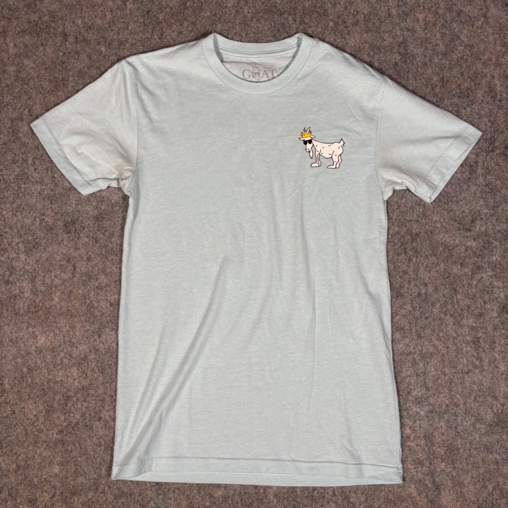 GOAT USA T-Shirt Mens XS Light Blue Legends Of Summer Graphic Tee S/S Lacrosse